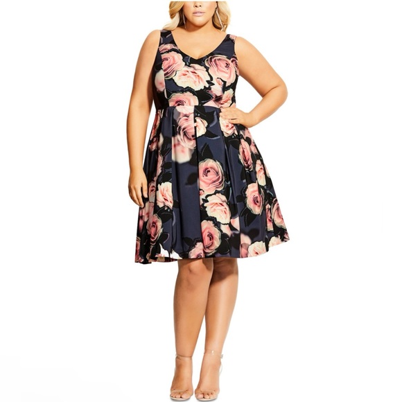 NWT City Chic Floral Dress Size 20W - Picture 1 of 10